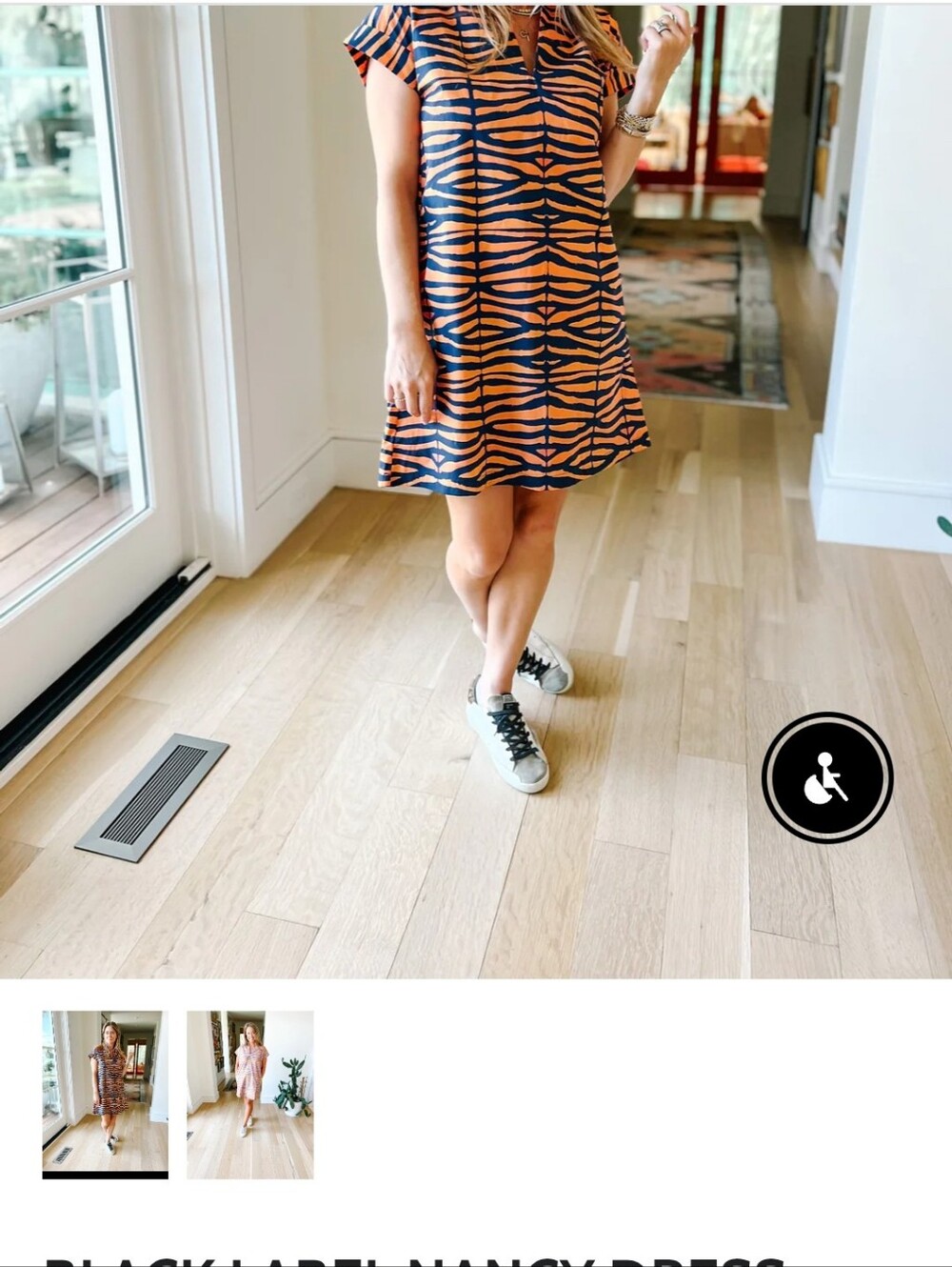 Brooke Wright NWT Navy and Orange Zebra Shift Dress